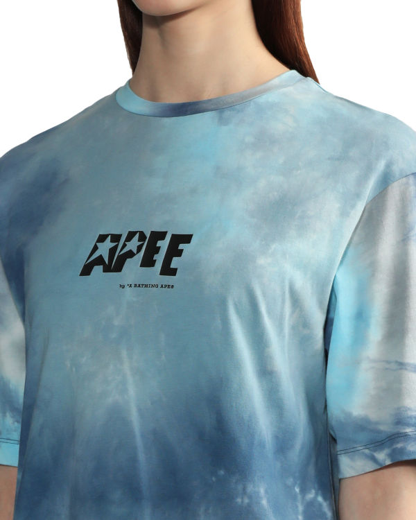 Dámské Tričko Bape Tie-dye graphic slit Blankyt | 71943UKFR