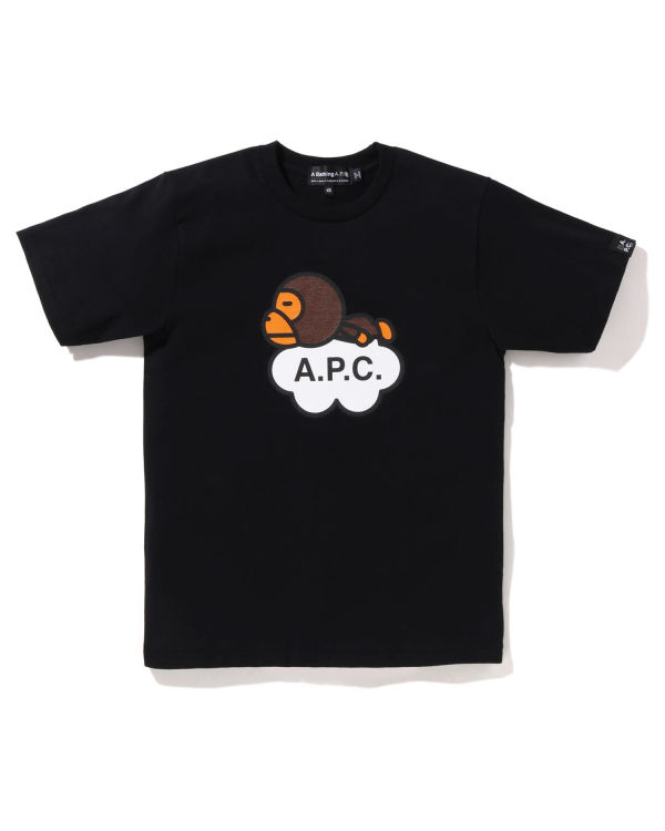 Dámské Tričko Bape X A.P.C. Milo Široké Černé | 23564WRNA