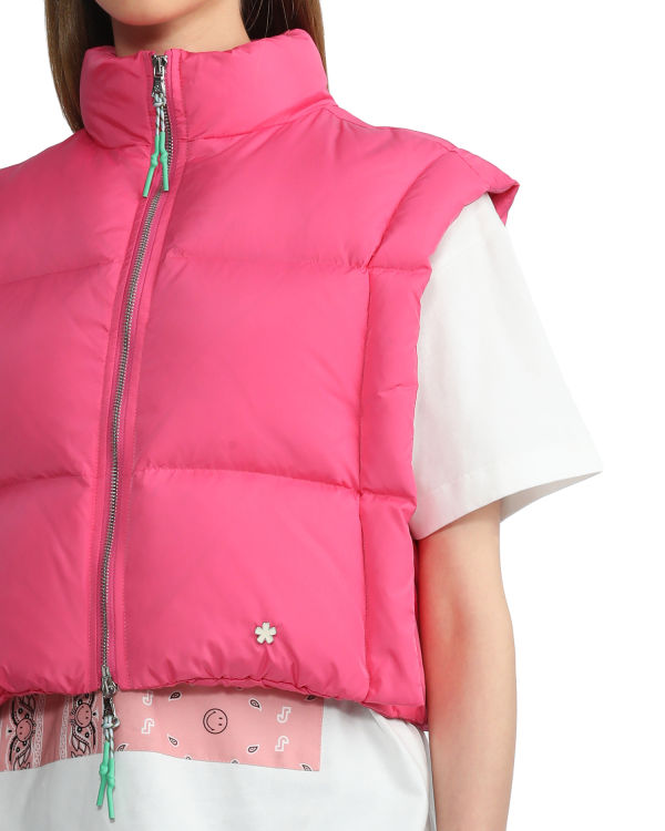 Dámské Vesty Bape Cropped padded Růžové | 16790FYAT