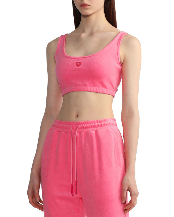 Dámské Vesty Bape Towelling crop Růžové | 80917YMPD