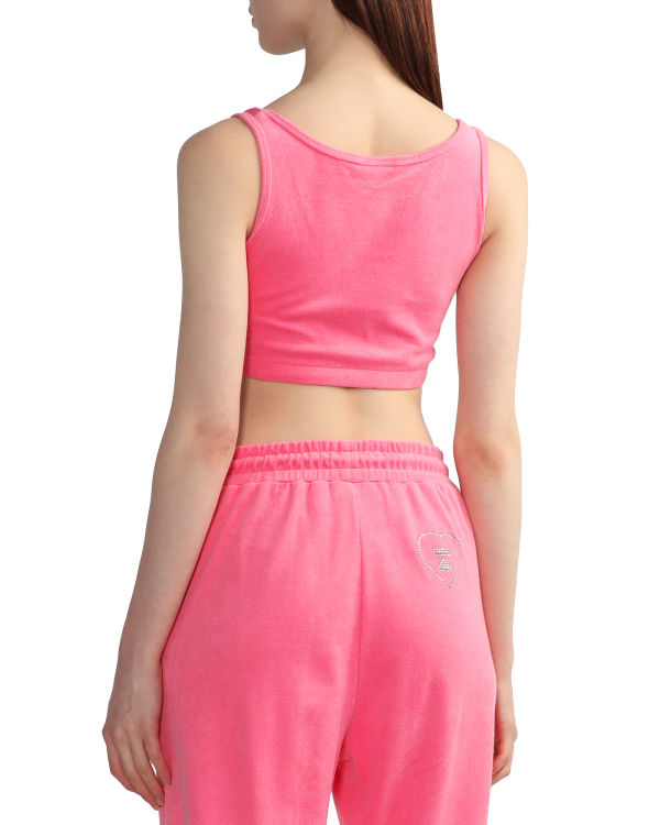 Dámské Vesty Bape Towelling crop Růžové | 80917YMPD
