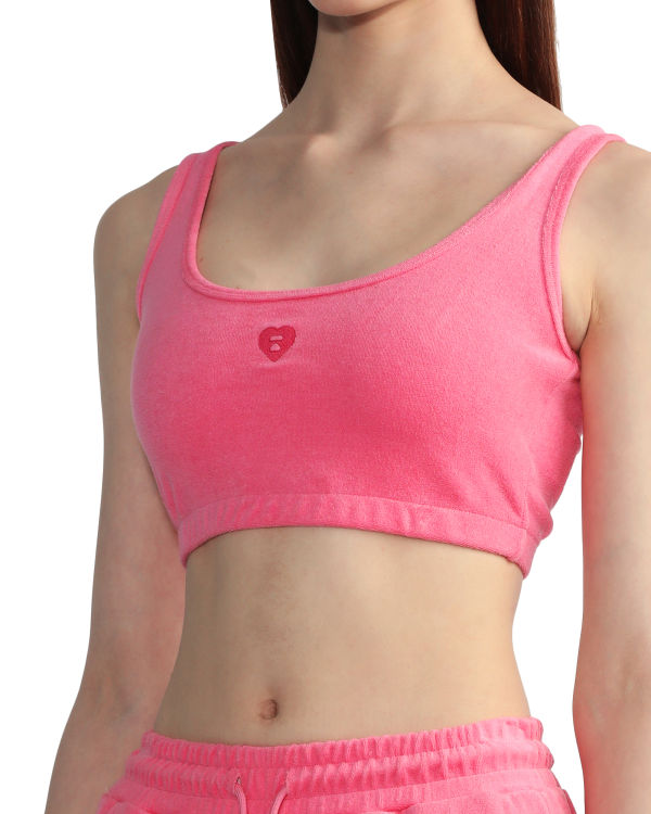 Dámské Vesty Bape Towelling crop Růžové | 80917YMPD