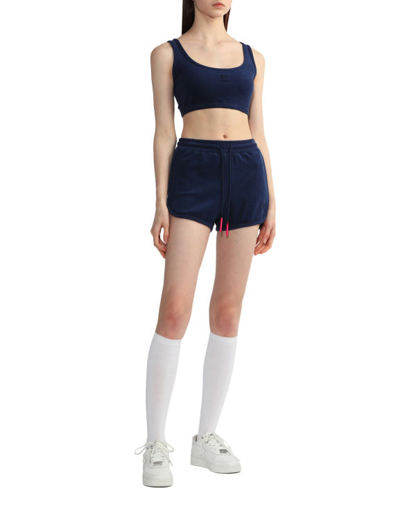 Dámské Vesty Bape Towelling crop Tmavě Blankyt Blankyt | 57089ZYJN