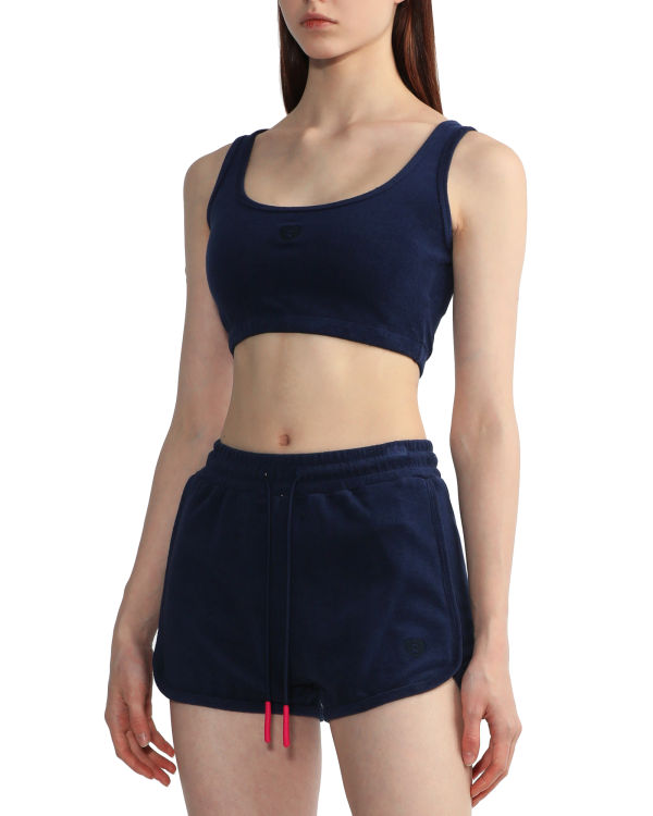 Dámské Vesty Bape Towelling crop Tmavě Blankyt Blankyt | 57089ZYJN