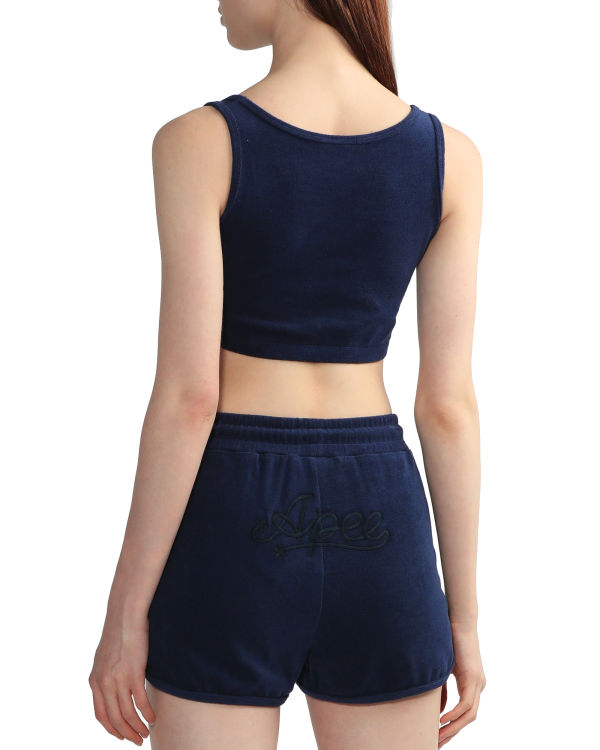 Dámské Vesty Bape Towelling crop Tmavě Blankyt Blankyt | 57089ZYJN