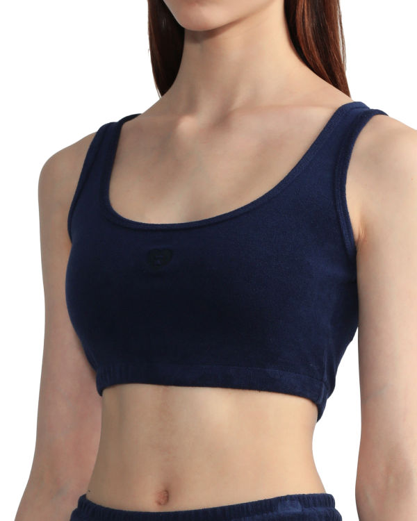Dámské Vesty Bape Towelling crop Tmavě Blankyt Blankyt | 57089ZYJN