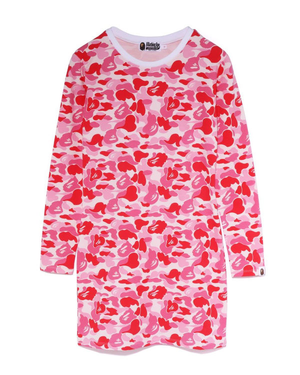 Dámské Šaty Bape ABC Camo L/S Bodycon Růžové | 58021PCZB