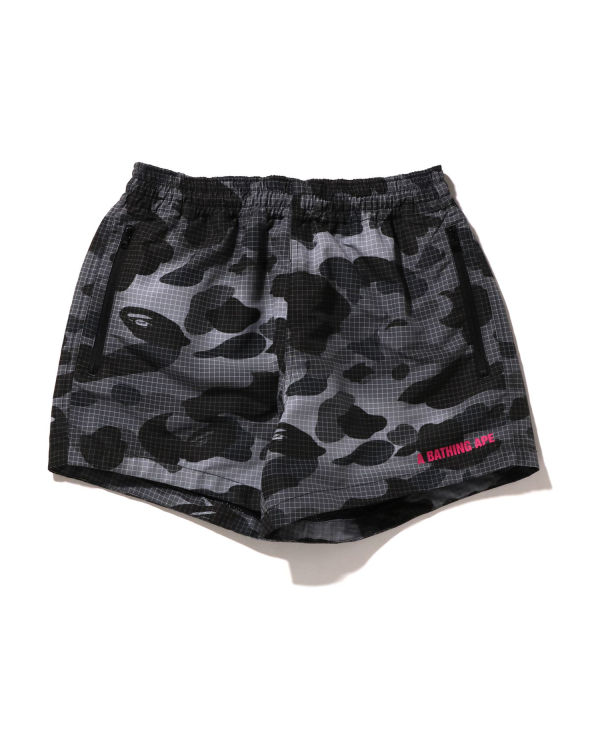 Dámské Šortky Bape Grid Camo Černé | 75493ZIGV