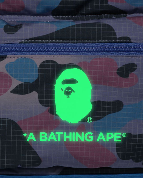 Dětské Batohy Bape Grid Camo Glow In The Dark Padding Fialové | 87193GQAM