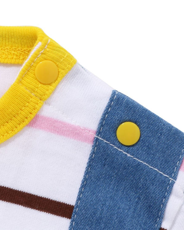 Dětské Body Bape Hoop Milo Suspenders Layered Rompers Bílé | 58097UPZB