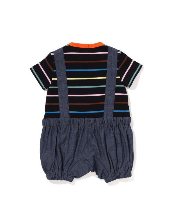 Dětské Body Bape Hoop Milo Suspenders Layered Rompers Černé | 89405MJNB
