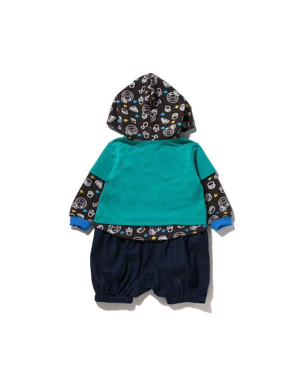 Dětské Body Bape Milo Junk Jídlo Layered Romper Mátově Zelená | 23607NRFO