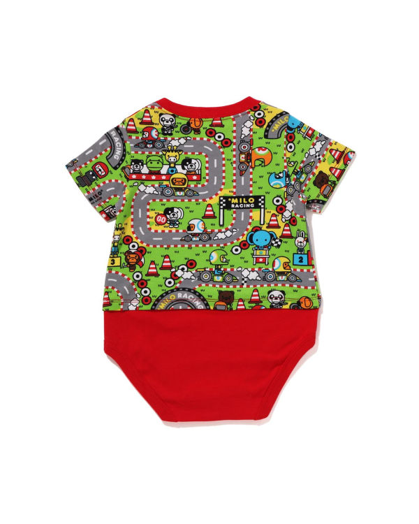 Dětské Body Bape Milo Závodní Světle Červené | 91035JEZL