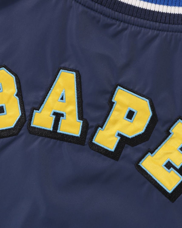 Dětské Bundy Bape Ape Head B Patch Varsity Tmavě Blankyt Blankyt | 70385YWKG