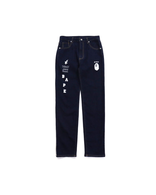 Dětské Džíny Bape Multi Print Tmavě Blankyt Blankyt | 07956JPEI