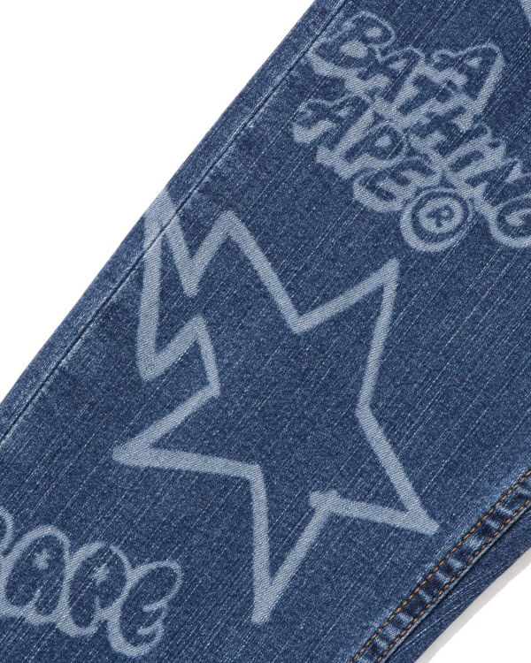 Dětské Džíny Bape Random STA Tmavě Blankyt Blankyt | 19680VRXC