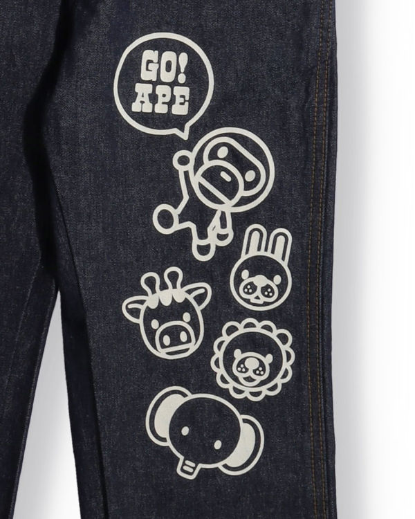 Dětské Kalhoty Bape Milo Friends Denim Dungaree Blankyt | 37925ESKU