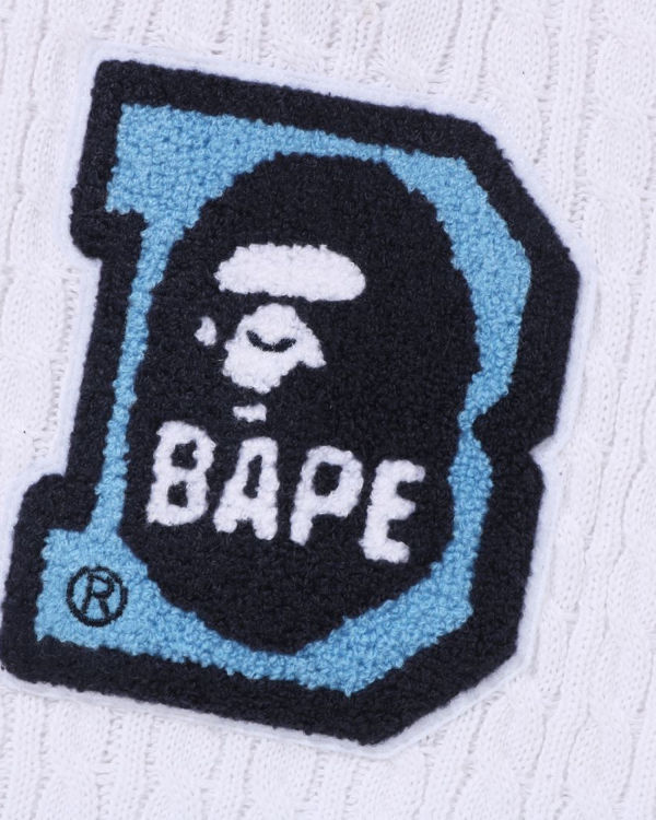 Dětské Knitwear Bape Ape Head B Patch Cable Jr Bílé | 35712XAKF