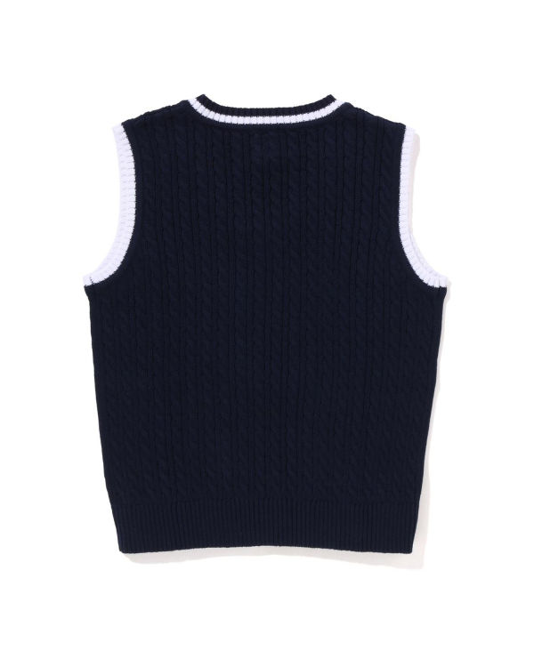 Dětské Knitwear Bape Ape Head B Patch Cable Jr Tmavě Blankyt Blankyt | 94276CWXV