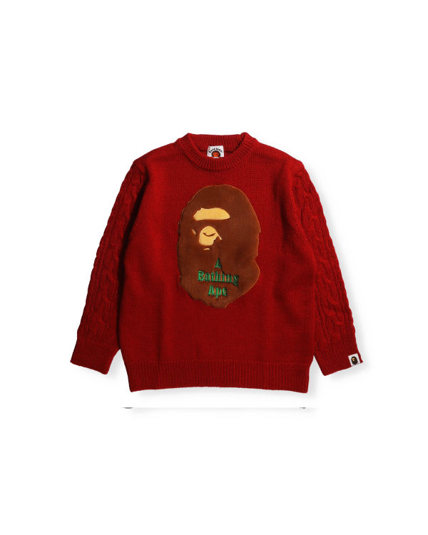 Dětské Knitwear Bape Ape Head Patch Světle Červené | 16794JPIO
