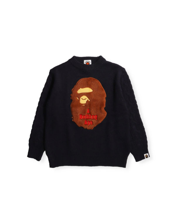 Dětské Knitwear Bape Ape Head Patch Tmavě Blankyt Blankyt | 46927XAMZ