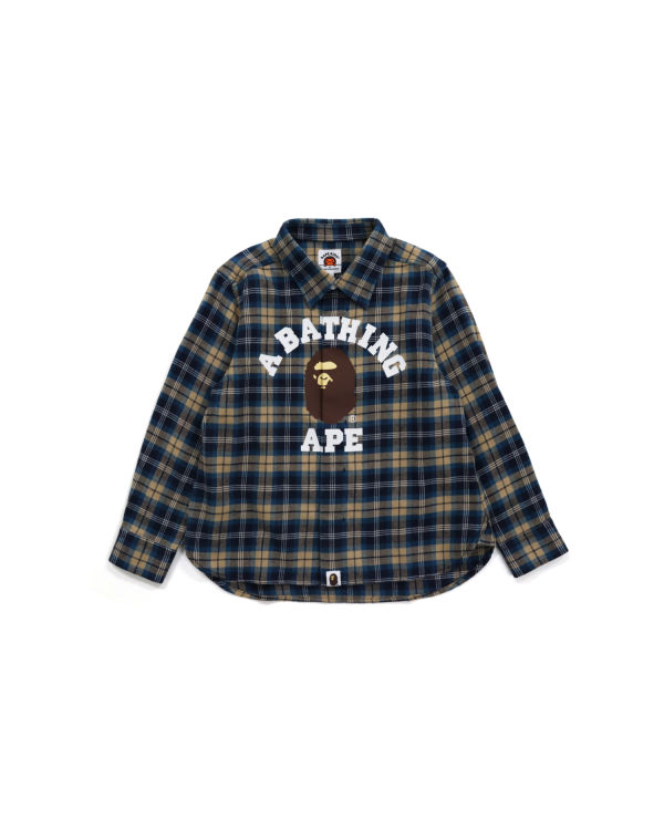 Dětské Košile Bape College Flannel Check Tmavě Blankyt | 41876GQEK