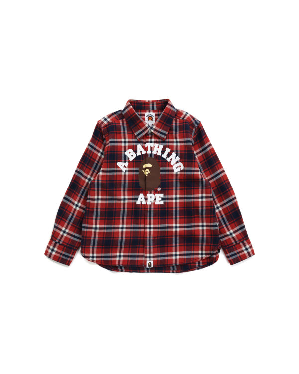 Dětské Košile Bape College Flannel Check Světle Červené | 54390NLRO