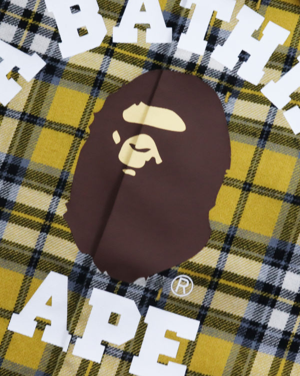 Dětské Košile Bape College Flannel Check Hnědožlutý | 90765AJKZ