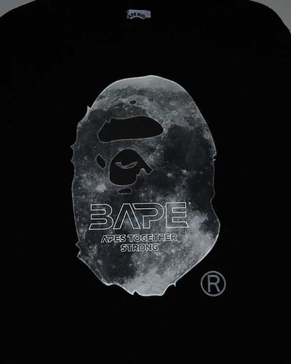 Dětské Mikiny Bape Ape Head Moon Crewneck Černé | 85693IRDA