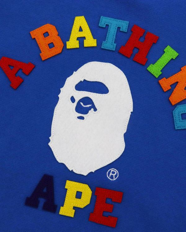 Dětské Mikiny Bape College Applique Quilting Blankyt | 18206UZAN