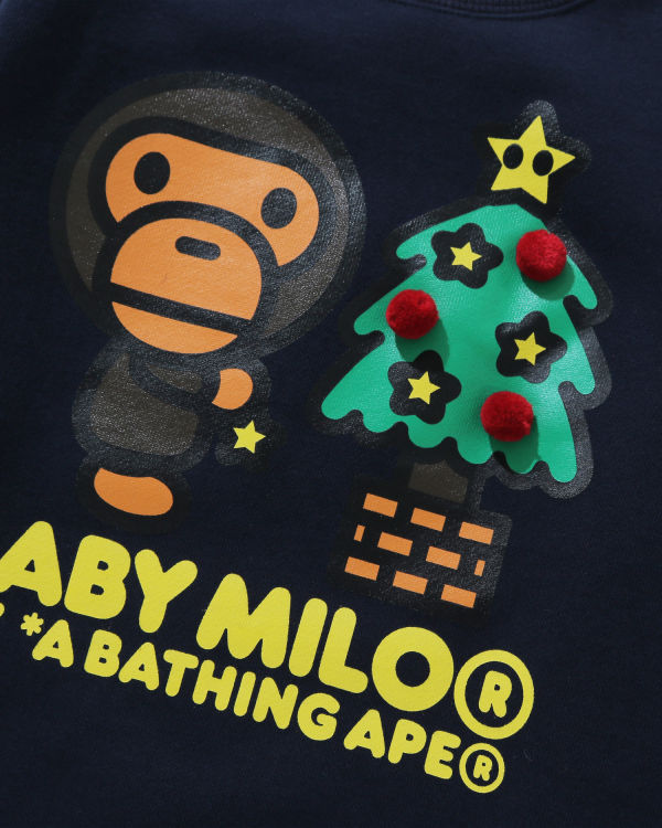 Dětské Mikiny Bape Milo Christmas Tree Crewneck Tmavě Blankyt | 36804VCZX