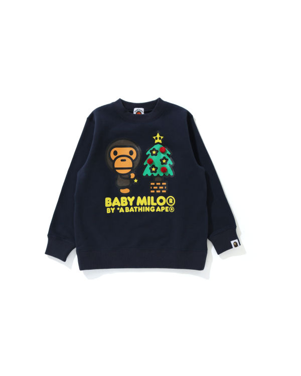 Dětské Mikiny Bape Milo Christmas Tree Crewneck Tmavě Blankyt | 36804VCZX