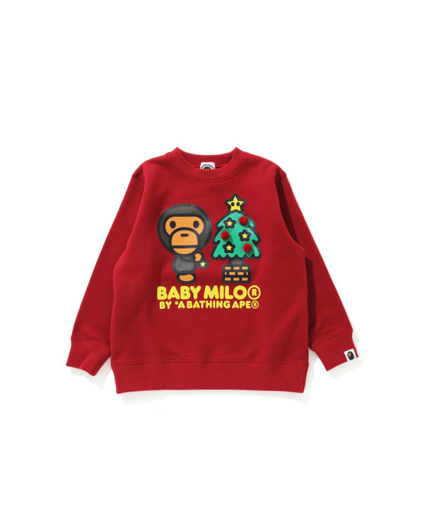 Dětské Mikiny Bape Milo Christmas Tree Crewneck Světle Červené | 91402SBIT