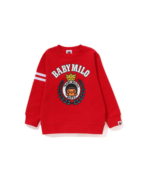 Dětské Mikiny Bape Milo Emblem Crewneck Světle Červené | 42518ACUT
