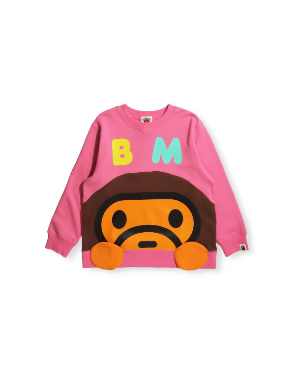 Dětské Mikiny Bape Milo crew neck Růžové | 01754YOGD