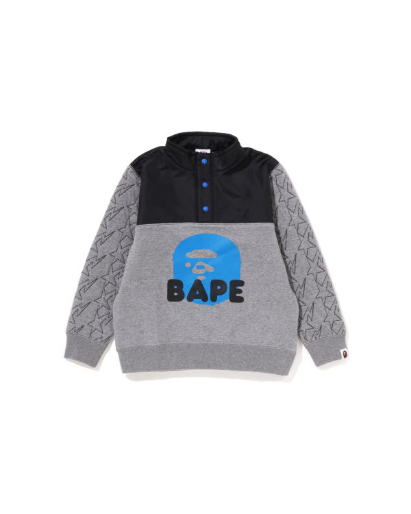 Dětské Mikiny Bape STA Quilting Ape Head Half Snap Šedé | 50298ZRWF