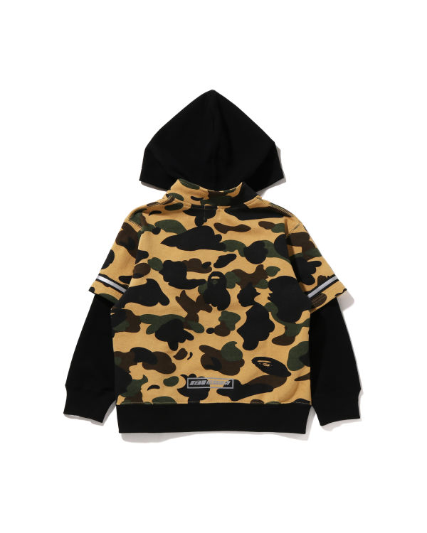 Dětské Mikiny S Kapucí Bape 1st Camo Závodní Layered Pullover Žluté | 78620UNPI