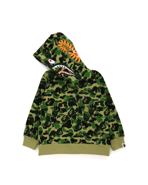 Dětské Mikiny S Kapucí Bape ABC Camo Shark Pullover Zelene | 20658DOTJ