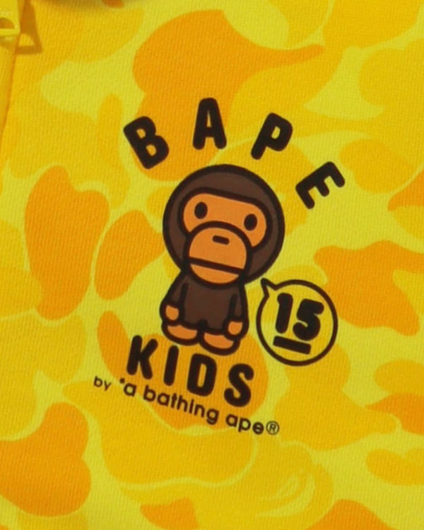 Dětské Mikiny S Kapucí Bape BK15th Anniversary ABC Camo Milo Zip Žluté | 20896GBTO