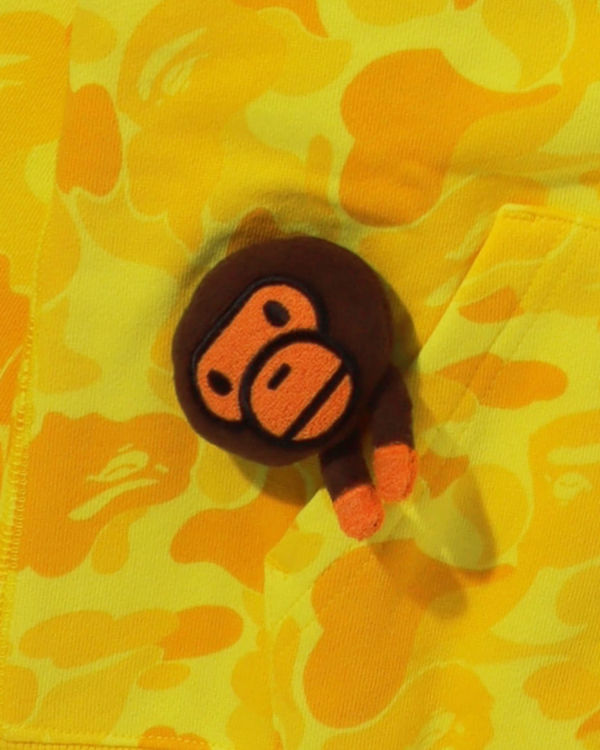 Dětské Mikiny S Kapucí Bape BK15th Anniversary ABC Camo Milo Zip Žluté | 20896GBTO
