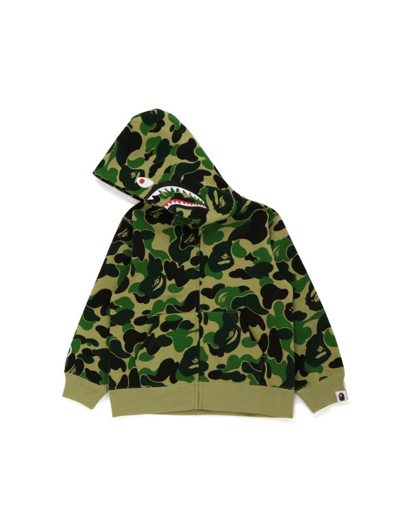 Dětské Mikiny S Kapucí Bape Big ABC Camo Shark Zip Zelene | 52760HEUL