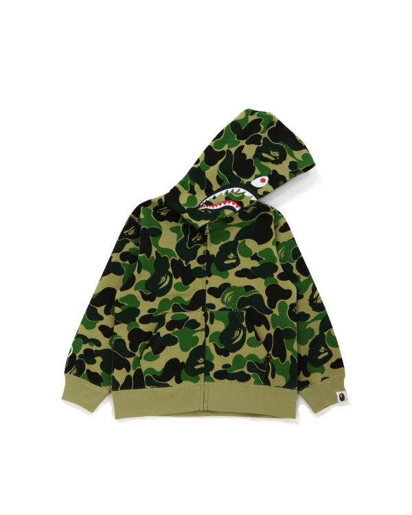 Dětské Mikiny S Kapucí Bape Big ABC Camo Shark Zip Zelene | 52760HEUL