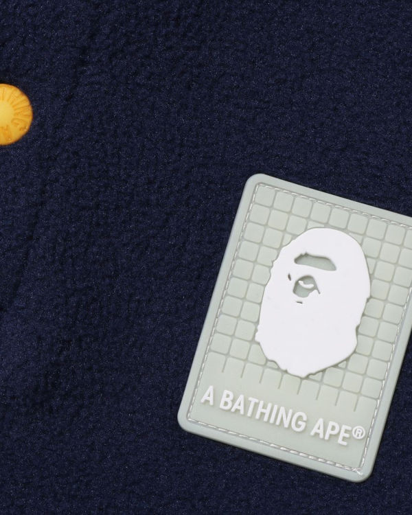 Dětské Mikiny S Kapucí Bape Grid Camo Half Snap Fleece Pullover Tmavě Blankyt Blankyt | 62934UAES