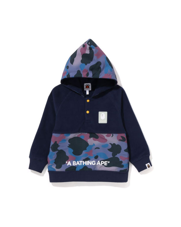 Dětské Mikiny S Kapucí Bape Grid Camo Half Snap Fleece Pullover Tmavě Blankyt Blankyt | 62934UAES