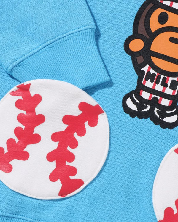 Dětské Mikiny S Kapucí Bape Milo Baseball Pullover Blankyt | 31805VZQU