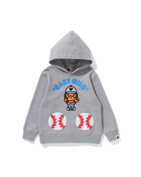 Dětské Mikiny S Kapucí Bape Milo Baseball Pullover Šedé | 39684MHGX