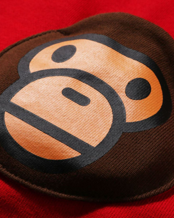 Dětské Mikiny S Kapucí Bape Milo Pocket Zip Světle Červené | 05728TEFL