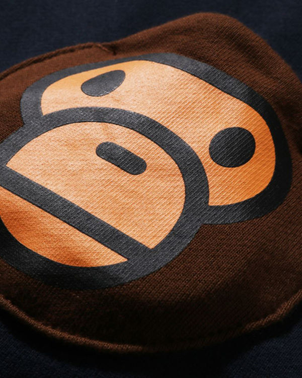 Dětské Mikiny S Kapucí Bape Milo Pocket Zip Tmavě Blankyt Blankyt | 57086QCSO