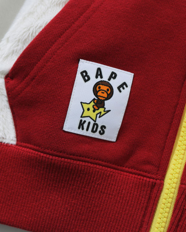 Dětské Mikiny S Kapucí Bape Milo Star Zip Světle Červené | 98752QRXK