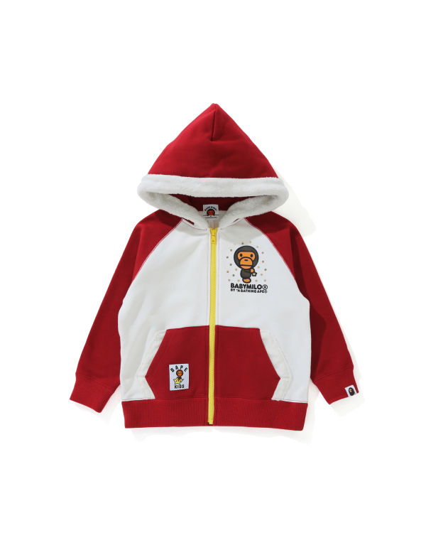 Dětské Mikiny S Kapucí Bape Milo Star Zip Světle Červené | 98752QRXK